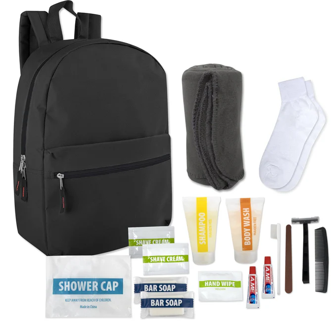 15-Piece Essential Hygiene Kit with Backpack