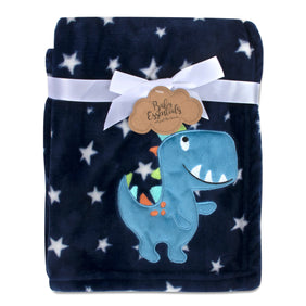 Navy T-Rex pattern Baby Fleece