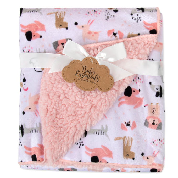 Adorable Puppy-Themed Baby Fleece Blanket