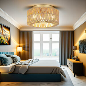 Hand-Woven Shade Ceiling Light