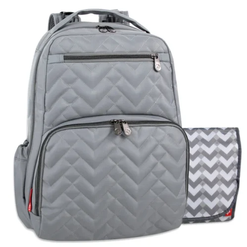 Grey Fisher-Price Luxury Diaper Backpack