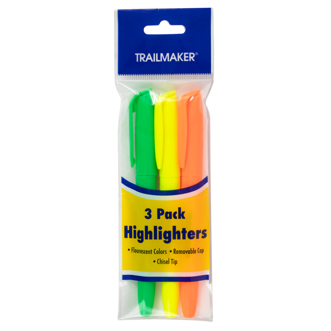 3-Pack Multicolor Highlighter Pens