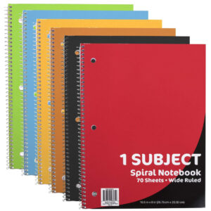 70 Sheets 1 Subject Spiral Bound Notebook