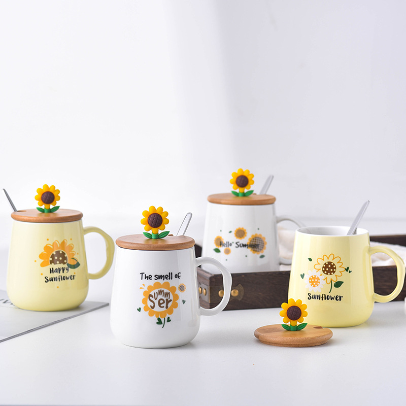 Creative Cartoon Sunflower Breakfast Mug